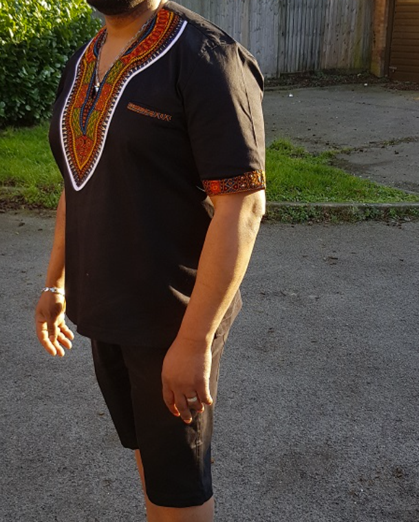 Black Dashiki T-shirt Plus Short