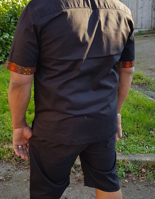 Black Dashiki T-shirt Plus Short