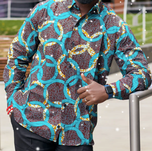 Digital Interlocks (African Print Mens Shirt)