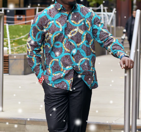 Digital Interlocks (African Print Mens Shirt)
