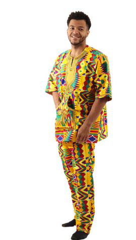 Sun's Diamond Prism. (Kente Shirt Plus Pant Set)