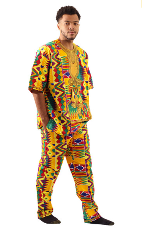 Sun's Diamond Prism. (Kente Shirt Plus Pant Set)