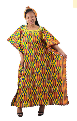 Summers calling (African Kente Kaftan Dress)