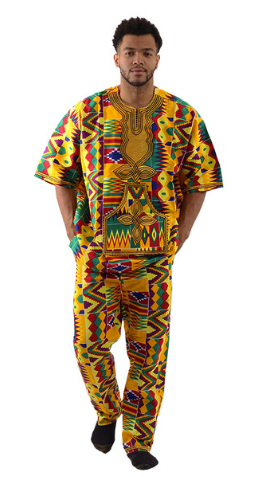 Sun's Diamond Prism. (Kente Shirt Plus Pant Set)