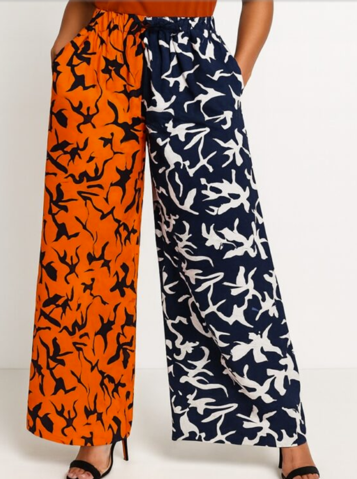 Twin Pillars (Orange Black Palazzo Pants)