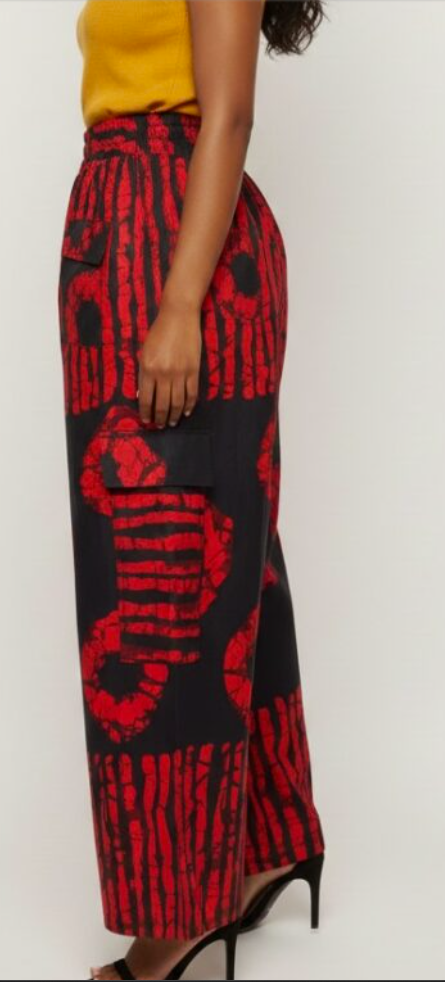 Red Kissed Pallazo (Ankara Pallazo Pants)