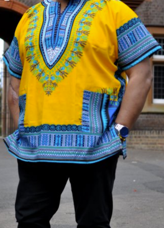 Yellow Dashiki Shirt Mens