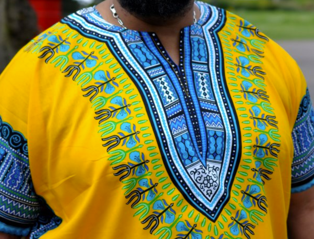 Yellow Dashiki Shirt Mens